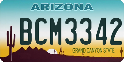 AZ license plate BCM3342