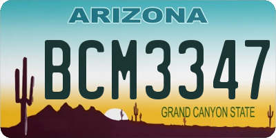 AZ license plate BCM3347