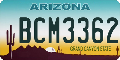 AZ license plate BCM3362