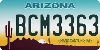 AZ license plate BCM3363