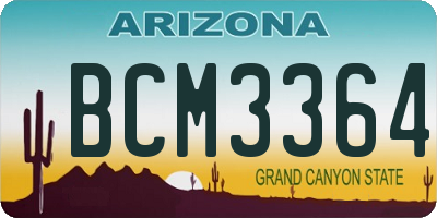 AZ license plate BCM3364