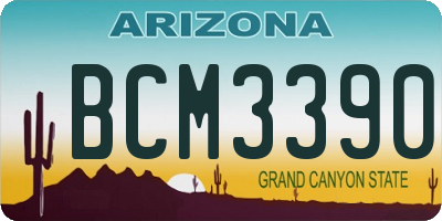 AZ license plate BCM3390