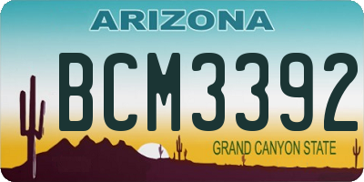 AZ license plate BCM3392