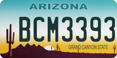 AZ license plate BCM3393