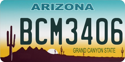 AZ license plate BCM3406