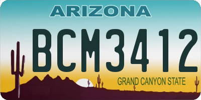 AZ license plate BCM3412