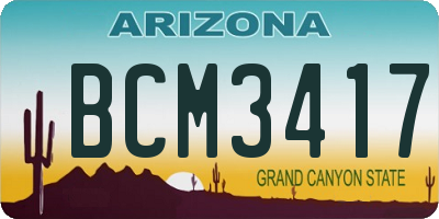 AZ license plate BCM3417