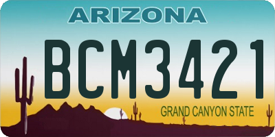 AZ license plate BCM3421