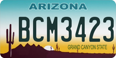 AZ license plate BCM3423