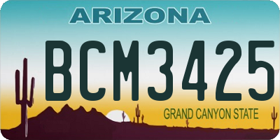 AZ license plate BCM3425