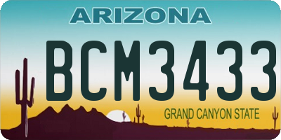 AZ license plate BCM3433