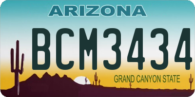 AZ license plate BCM3434