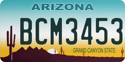 AZ license plate BCM3453