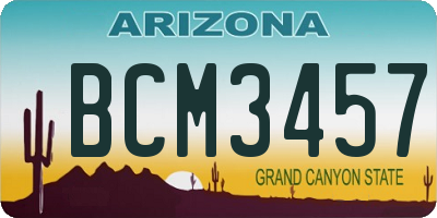 AZ license plate BCM3457