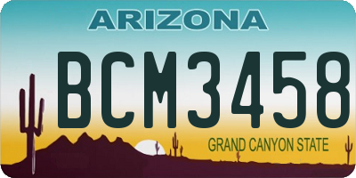 AZ license plate BCM3458