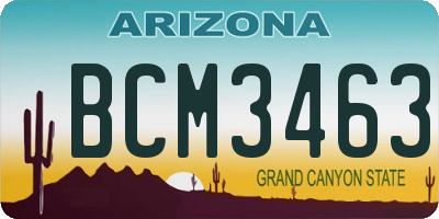 AZ license plate BCM3463