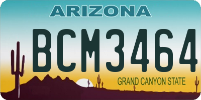 AZ license plate BCM3464