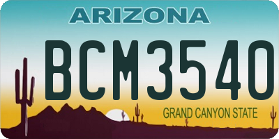 AZ license plate BCM3540