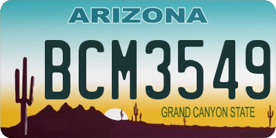 AZ license plate BCM3549