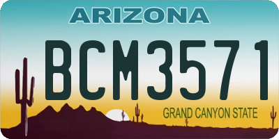 AZ license plate BCM3571