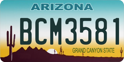 AZ license plate BCM3581