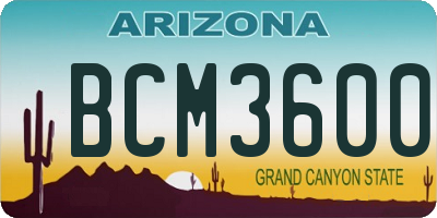 AZ license plate BCM3600