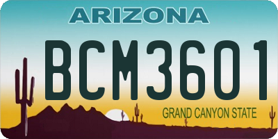 AZ license plate BCM3601