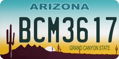 AZ license plate BCM3617