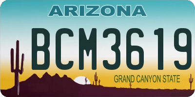 AZ license plate BCM3619