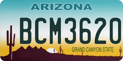 AZ license plate BCM3620