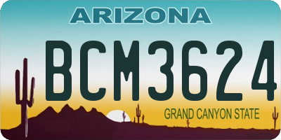 AZ license plate BCM3624