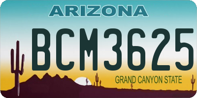 AZ license plate BCM3625