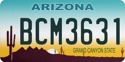 AZ license plate BCM3631