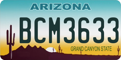 AZ license plate BCM3633