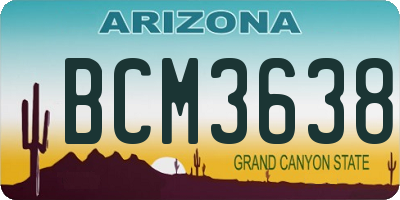 AZ license plate BCM3638