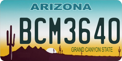 AZ license plate BCM3640