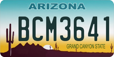 AZ license plate BCM3641