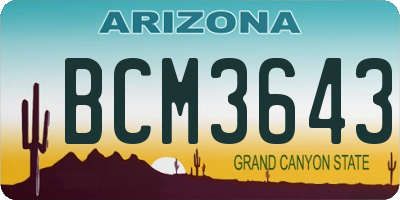 AZ license plate BCM3643