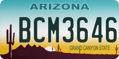 AZ license plate BCM3646