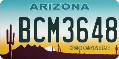 AZ license plate BCM3648