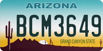 AZ license plate BCM3649