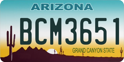 AZ license plate BCM3651