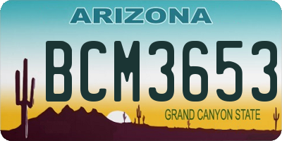 AZ license plate BCM3653