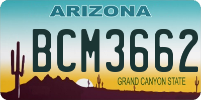 AZ license plate BCM3662