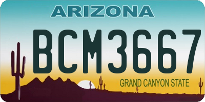 AZ license plate BCM3667