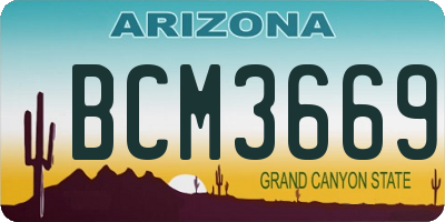 AZ license plate BCM3669