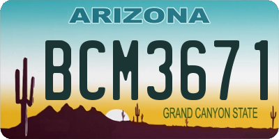 AZ license plate BCM3671