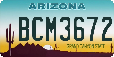 AZ license plate BCM3672