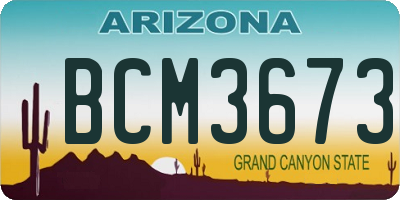 AZ license plate BCM3673