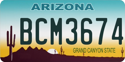 AZ license plate BCM3674